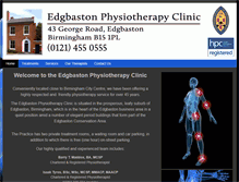 Tablet Screenshot of edgbastonphysiotherapy.co.uk